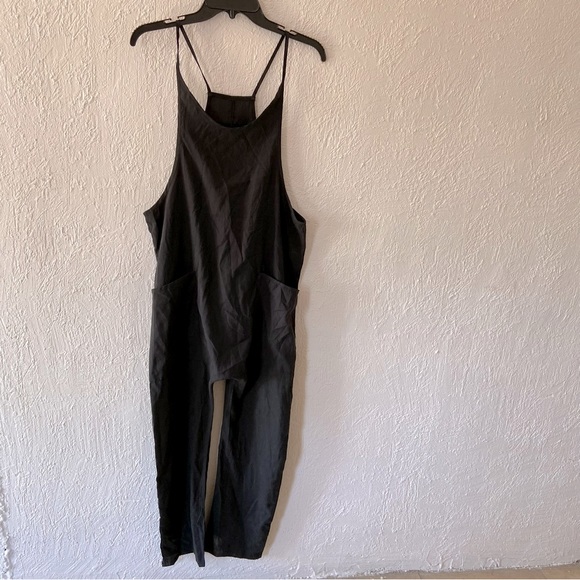 Lightweight Bib Overalls Pants Silky Jumper Romper Casual Minimalist Basic Small - Picture 3 of 5